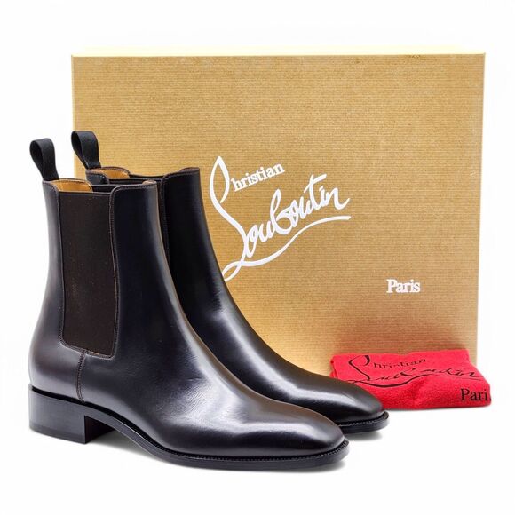 Christian Louboutin Samson Calf Leather Boots- Black - EU 39 / US 6 $1395
